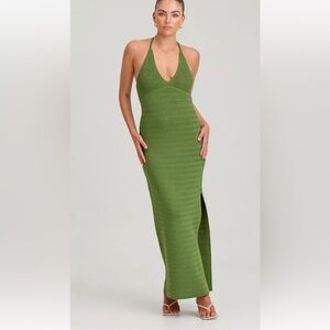 FINDERS KEEPERS IGGY KNIT FERN GREEN DRESS SIZE 8, L $240